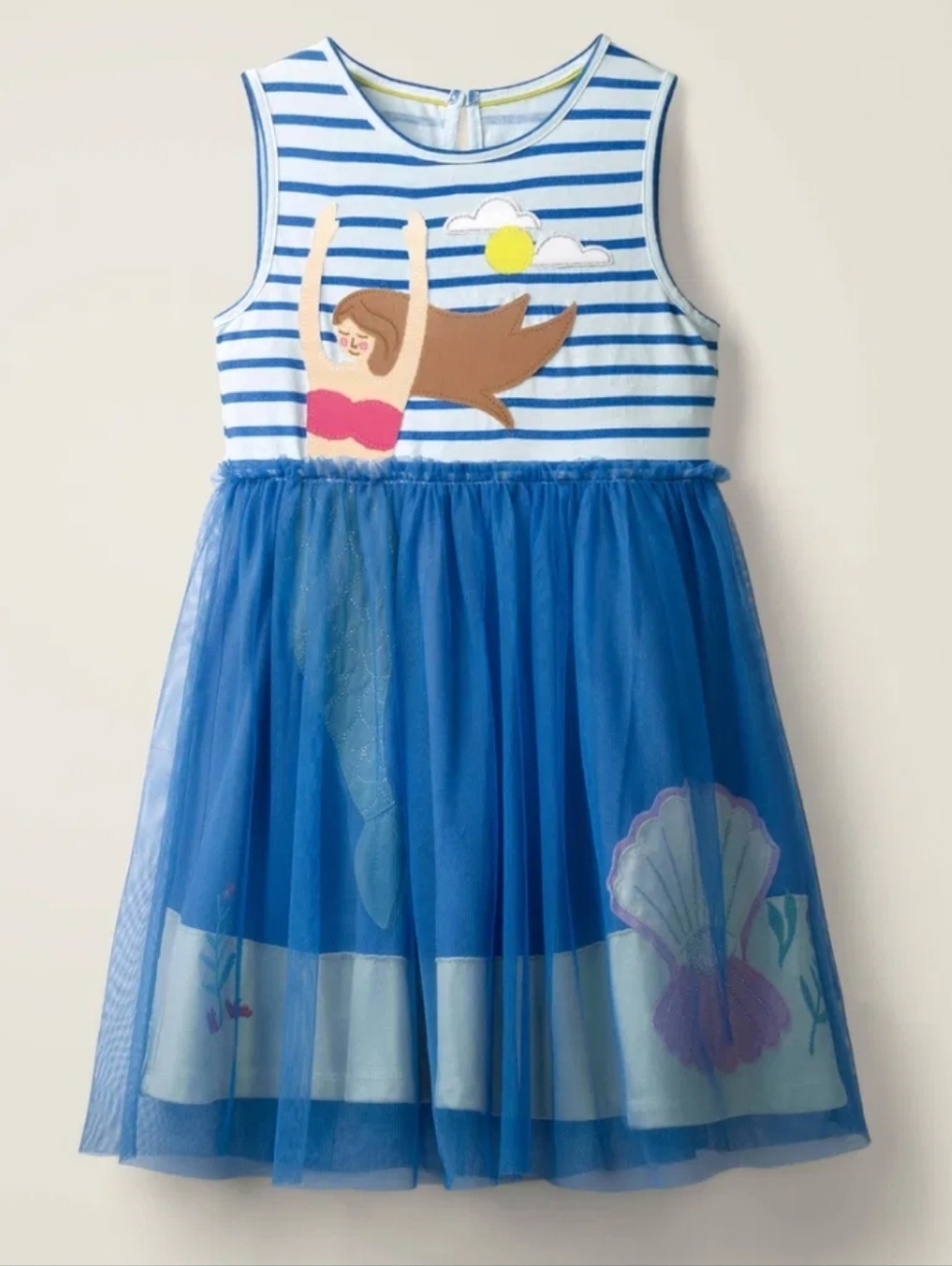 Mini Boden Tulle Mermaid Applique Dress sz 6/7 - Picture 2 of 9